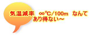 気温減率　∞℃/100m　なんて あり得ない～ 